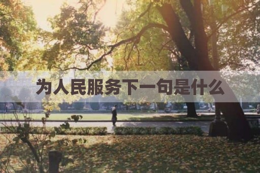 为人民服务下一句是什么