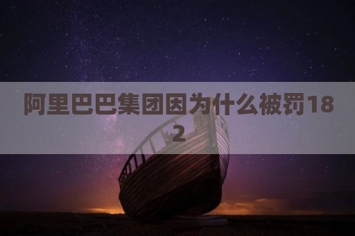 阿里巴巴集团因为什么被罚182